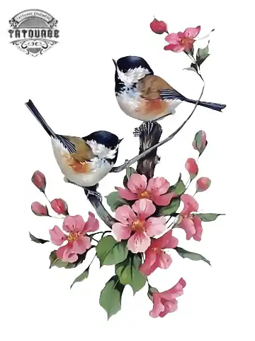 tatouage ephemere 2 oiseau sur une branche Tatouage éphémère 2 oiseau sur une branche