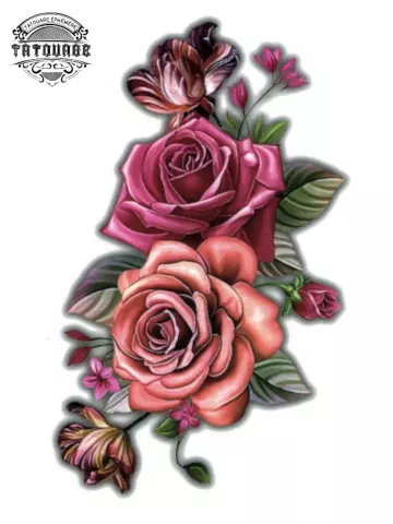 tatouage ephemere 2 roses Tatouage éphémère 2 rose