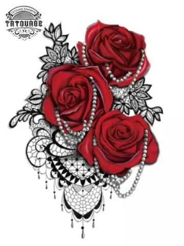 tatouage ephemere 3 rose Tatouage éphémère 3 rose
