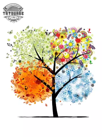 tatouage ephemere arbre 4 saisons Tatouage éphémère arbre 4 saisons