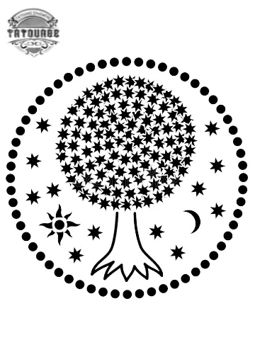 tatouage ephemere arbre avec etoile Tatouage éphémère arbre avec étoile
