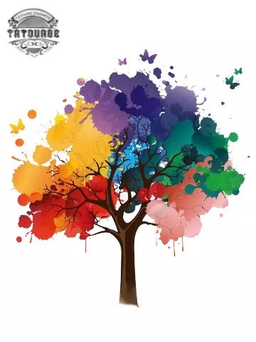 tatouage ephemere arbre couleur Tatouage éphémère arbre couleur