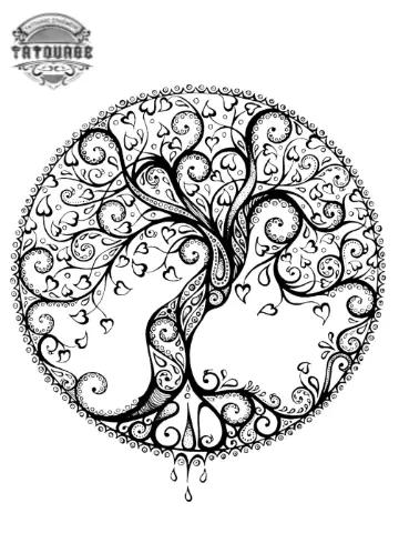 Tatouage éphémère arbre de vie mandala