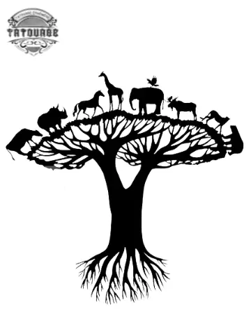 tatouage ephemere arbre et animaux Tatouage éphémère arbre et animaux