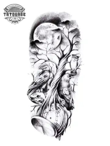 tatouage ephemere arbre et oiseau Tatouage éphémère arbre et oiseau