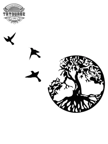 tatouage ephemere arbre et oiseau Tatouage éphémère arbre et oiseau