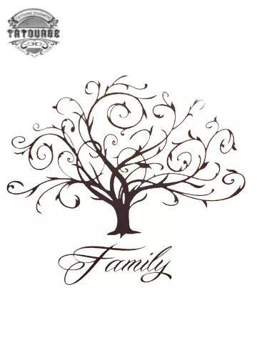Tatouage éphémère arbre famille