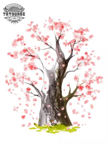Tatouage éphémère arbre fleuri