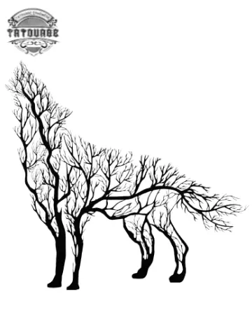 tatouage ephemere arbre loup Tatouage éphémère arbre loup
