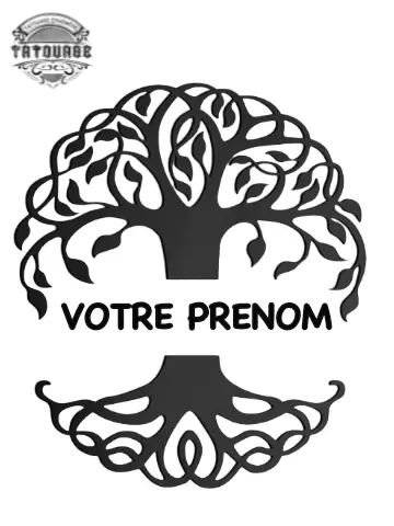 Tatouage éphémère arbre prénom