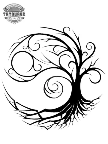 tatouage ephemere arbre tribal Tatouage éphémère arbre tribal