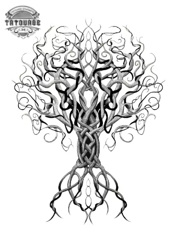 tatouage ephemere arbre viking Tatouage éphémère arbre viking