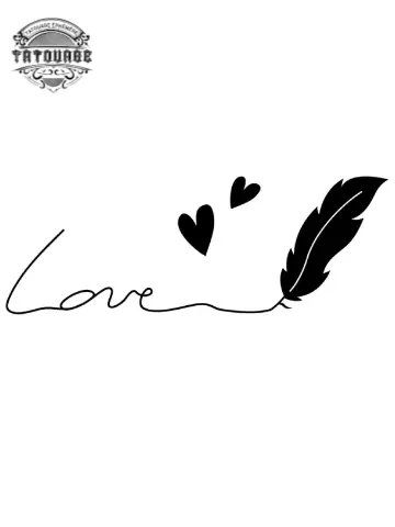 tatouage ephemere avec plume et phrase Tatouage éphémère avec plume et phrase