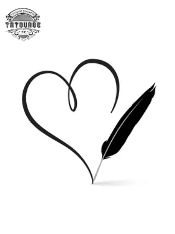 tatouage ephemere de plume d'amour Tatouage éphémère de plume d’amour