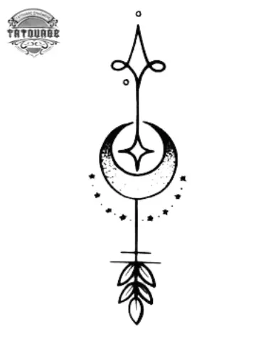 tatouage ephemere fleche soleil lune Tatouage éphémère flèche soleil lune