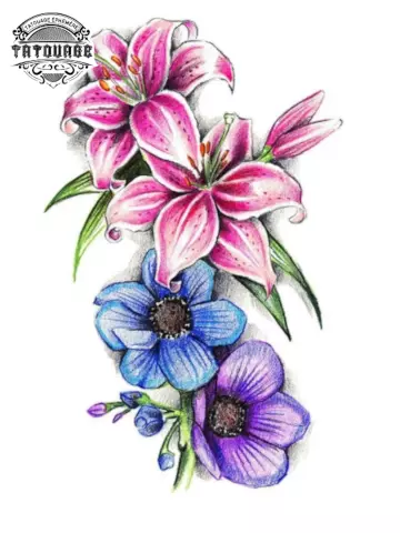 tatouage ephemere fleur aquarelle Tatouage éphémère fleur aquarelle