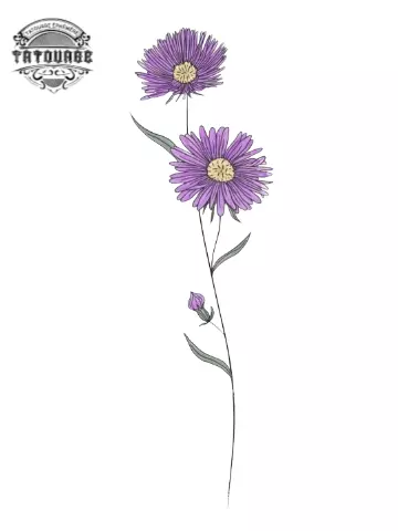 tatouage ephemere fleur aster Tatouage éphémère fleur aster