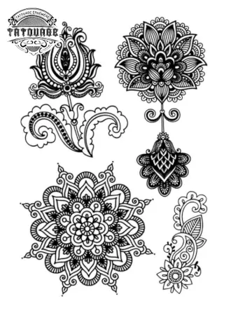 tatouage ephemere fleur et dentelle Tatouage éphémère fleur et dentelle