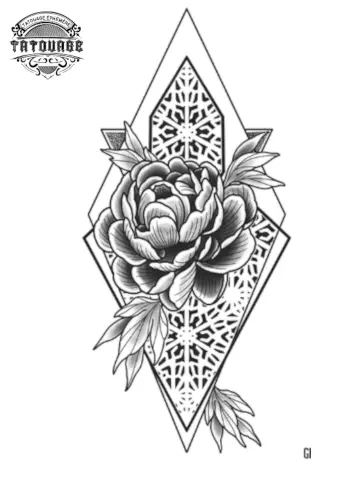 tatouage ephemere fleur geometrique Tatouage éphémère fleur géométrique