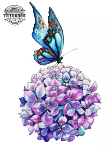 tatouage ephemere fleur hortensia Tatouage éphémère fleur hortensia