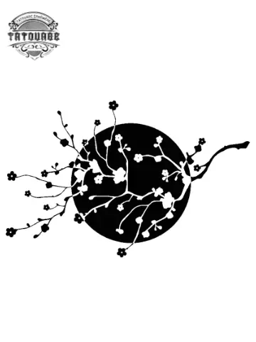 tatouage ephemere fleur japonaise noir et blanc Tatouage éphémère fleur japonaise noir et blanc