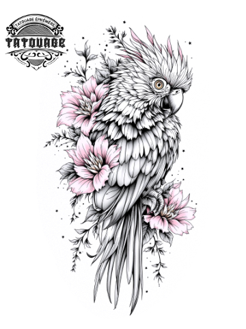 tatouage ephemere fleur oiseau Tatouage éphémère fleur oiseau