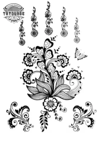 Tatouage éphémère fleur papillon