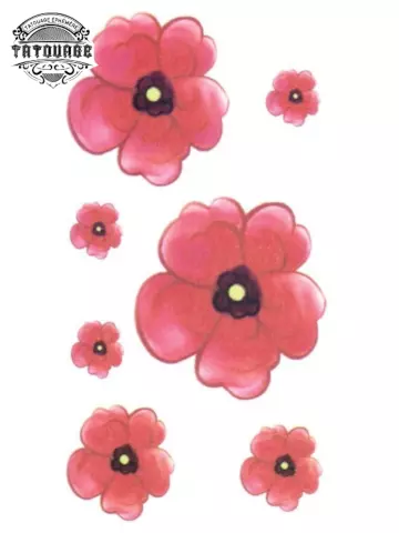 tatouage ephemere fleur rouge Tatouage éphémère fleur rouge