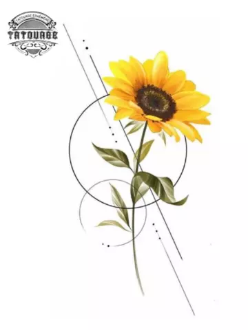 tatouage ephemere fleur souci Tatouage éphémère fleur souci