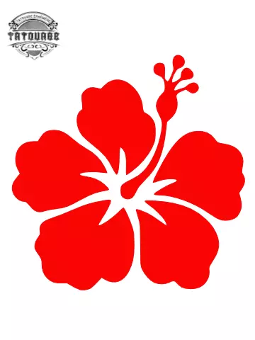 tatouage ephemere fleur tiare rouge Tatouage éphémère fleur tiaré