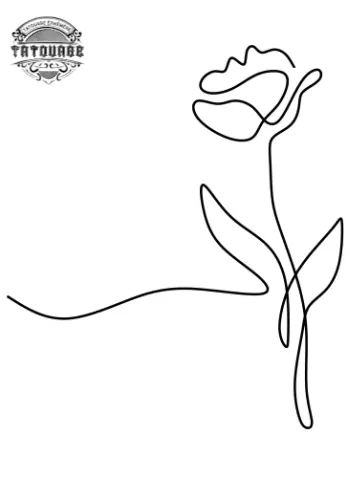 tatouage ephemere fleur trait fin Tatouage éphémère fleur trait fin