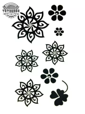 tatouage ephemere fleur tribal Tatouage éphémère fleur tribal