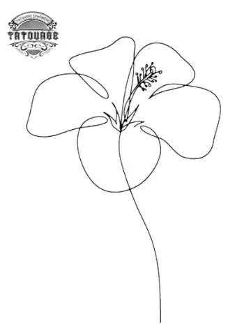 tatouage ephemere fleur un trait Tatouage éphémère fleur un trait