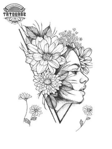 tatouage ephemere fleur visage Tatouage éphémère fleur visage