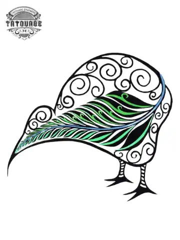 Tatouage éphémère kiwi oiseau