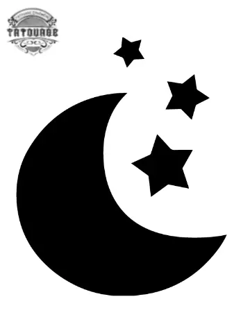 tatouage ephemere lune et etoile Tatouage éphémère lune et étoile