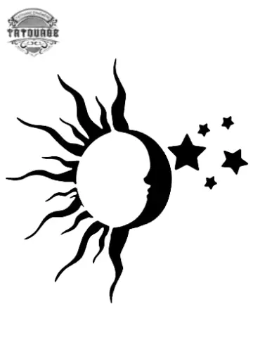 tatouage ephemere lune etoile soleil Tatouage éphémère lune étoile soleil