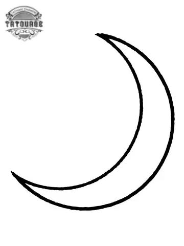 Tatouage éphémère lune fine