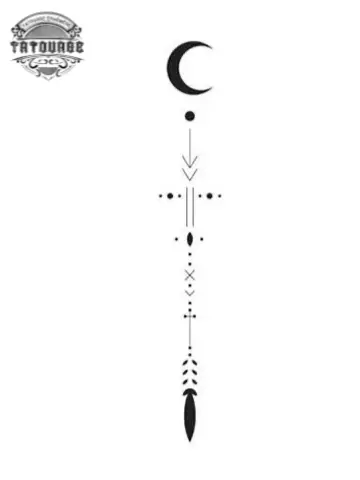tatouage ephemere lune fleche Tatouage éphémère lune flèche