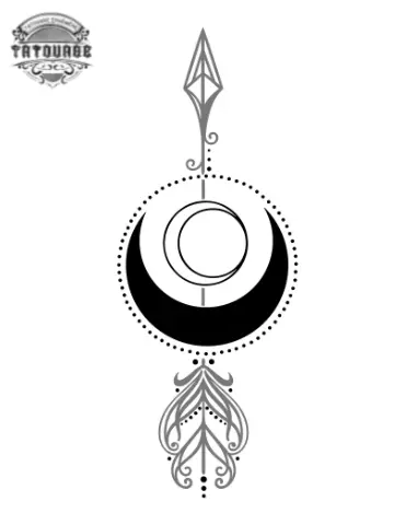 tatouage ephemere lune fleche Tatouage éphémère lune et flèche
