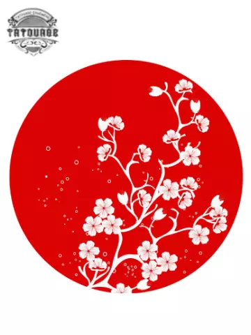 tatouage ephemere lune fleur de cerisier Tatouage éphémère lune fleur de cerisier