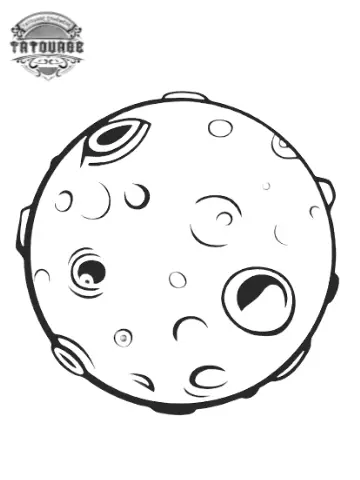 tatouage ephemere lune graphique Tatouage éphémère lune graphique