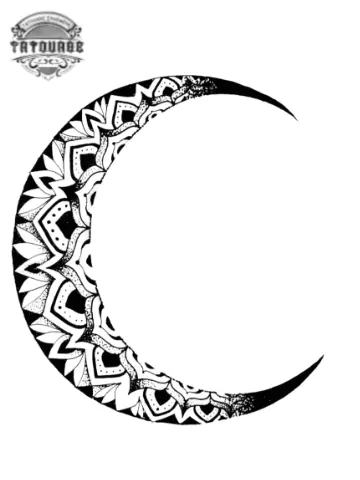 tatouage ephemere lune mandala Tatouage éphémère lune mandala