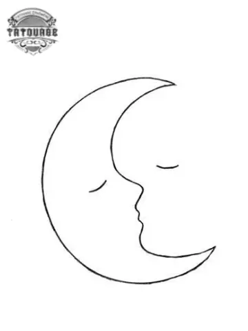 tatouage ephemere lune minimaliste Tatouage éphémère lune minimaliste