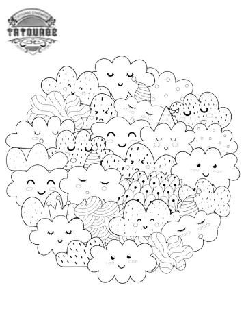 tatouage ephemere lune nuage Tatouage éphémère lune nuage