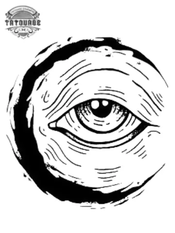 tatouage ephemere lune oeil Tatouage éphémère lune oeil