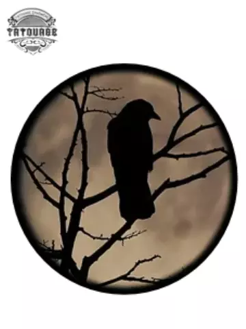 tatouage ephemere lune oiseau Tatouage éphémère lune oiseau