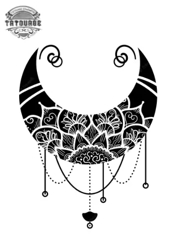 tatouage ephemere lune oriental Tatouage éphémère lune oriental