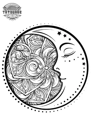 tatouage ephemere lune original Tatouage éphémère lune original
