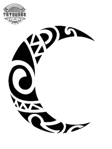 tatouage ephemere lune plynesien Tatouage éphémère lune polynésien